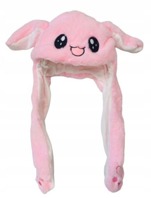 Czapka Króliczek Kawaii LED ruchome ŚWIECĄCE uszy