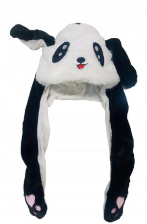 Czapka PANDA LED ruchome ŚWIECĄCE uszy