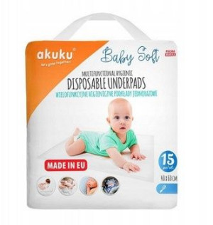 Akuku Baby Soft higieniczne podkłady jednorazowe 40x60 cm (15 szt.)