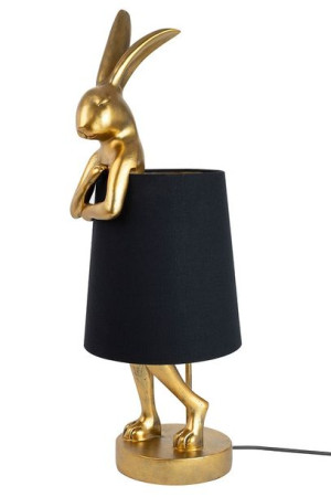 KARE lampa stołowa RABBIT 68 cm  złota / czarna