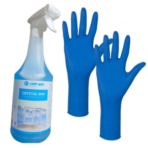 Płyn do Mycia Szyb Luster 1L + Mocne Rękawice M 4szt