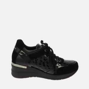 Czarne skórzane sneakersy