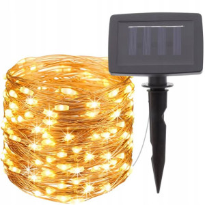 Girlanda Solarna Lampki Ogrodowe Druciki Led 15m