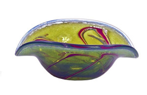 Zielono-czerwona miska Łódka 16cm