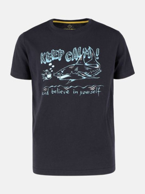 Bawełniany T-shirt chłopięcy z nadrukiem T-SHARK JUNIOR 134-140