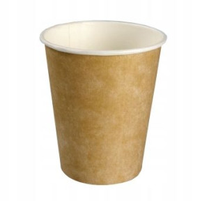 Kubki papierowe do gorącego kraft 250ml 80mm 50szt