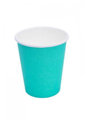 Kubki papierowe do kawy turkusowe 250ml 50szt Eko