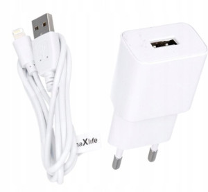 Ładowarka do iPhone USB 1A biała + kabel Lightning
