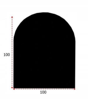 Szyba Szkło Pod Kominek Hartowane Podstawa 100x100 Czarna