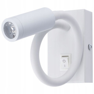 Lampa Ścienna LED COB Elastyczny Kinkiet 3W Biała
