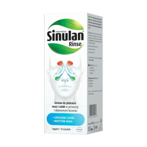 Sinulan Rinse do płukania zatok 12 sasz + irygator