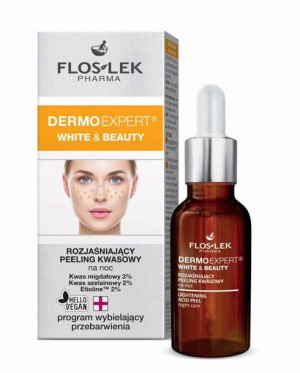 Floslek WHITE&BEAUTY peeling kwasowy na noc 30