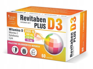 Revitaben D3 PLUS Witamina D3, C, B2, Cynk 60 kaps
