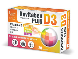 Revitaben D3 PLUS Witamina D3, C, B2, Cynk 30 kaps
