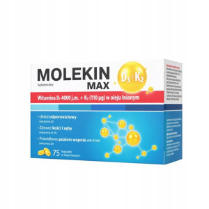 Molekin D3 + K2 Max w oleju lnianym 75 kaps.