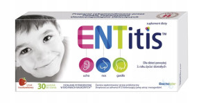 ENTITIS 30 pastylek d/ssania SMAK TRUSKAWKOWY