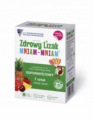 Zdrowy Lizak MNIAM-MNIAM 7 sztuk + naklejka