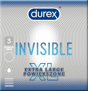 DUREX INVISIBLE XL prezerwatywy 3 sztuki