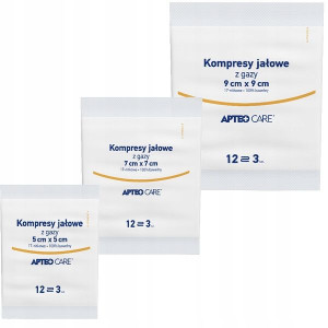Kompresy Z Gazy Jałowe 7 X 7 Cm Apteo Care 3 Sztuk