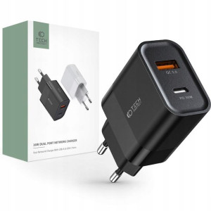 Uniwersalna ładowarka sieciowa USB-A USB-C czarna