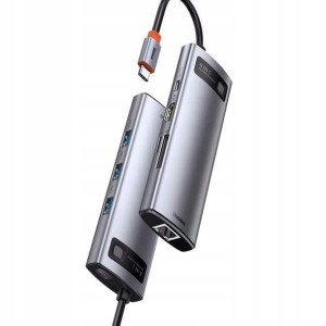 BASEUS adapter przejściówka 8w1 Metal Gleam USB-C