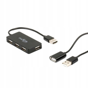 Maxlife USB 2.0 hub 4x USB 0,15m + kabel 1,5 m