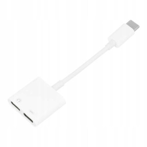 Adapter HF/audio + ładowanie USB-C do USB-C biały