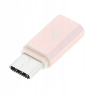 HOCO adapter Micro do Type C różowo złoty.