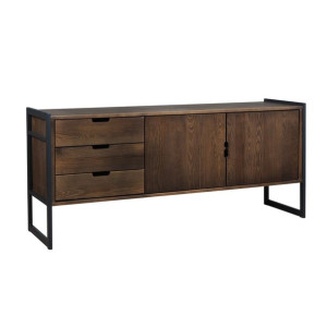 Komoda drewniana II LOFT WOOD  z metalowymi nogami, kolor brązowy