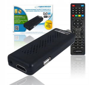 Dekoder tuner TV naziemnej DVB-T2 H.265 USB HDMI