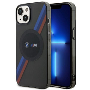 Etui BMW BMHMP14SHDTK Apple iPhone 14 szary/grey Tricolor Stripes MagSafe