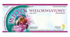 ETYKIETA na miód WIELOKWIATOWY 100szt ETYKIETY
