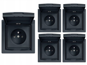 5x Schneider Asfora Gniazdo Pojedyn Z/u Ant Ip44