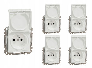 5x Sedna Design Gniazdko elektryczne IP44 białe