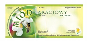 ETYKIETA na miód AKACJOWY 100szt akacja ETYKIETY