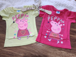 Koszulki Peppa licencyjne Żółty 104