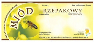 ETYKIETA na miód RZEPAKOWY 100szt rzepak ETYKIETY