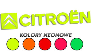 Wycinana naklejka CITROEN 1985 kolory neonowe