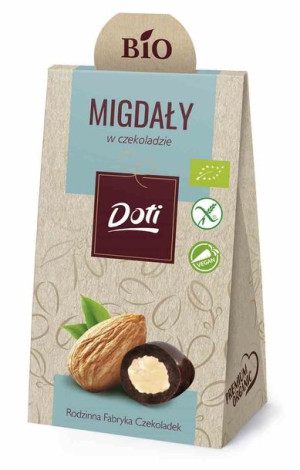Migdały W Czekoladzie Gorzkiej Bezglutenowe Bio 50 G - Doti