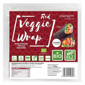 Tortilla Wraps Warzywna Czerwona Bezglutenowa Bio 100 G - Papagrin