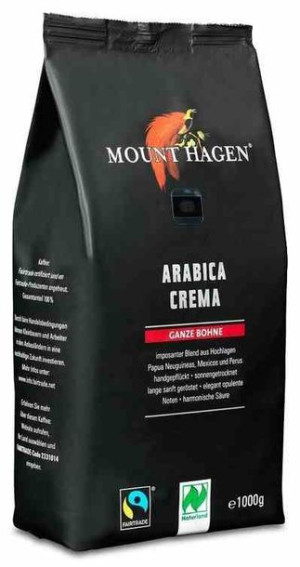 Kawa Ziarnista Arabica 100 % Crema Fair Trade Bio 1 Kg - Mount Hagen