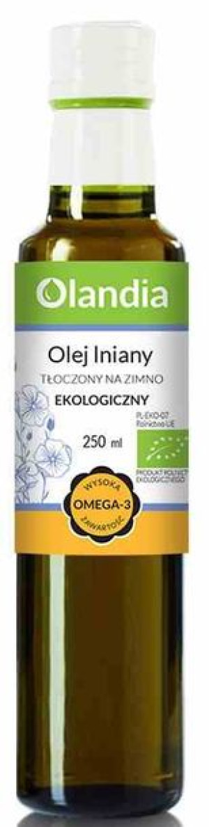 Olej Lniany Tłoczony Na Zimno Bio 250 Ml - Olandia