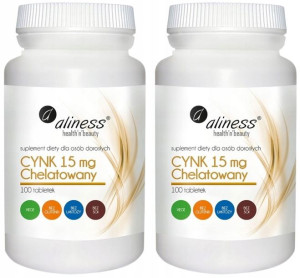 Aliness Cynk 15mg chelatowany 2x100tab. Włosy