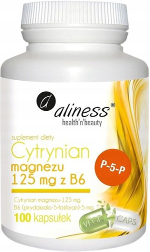 Aliness Cytrynian Magnezu 125mg B6 100 Kap Zdrowie