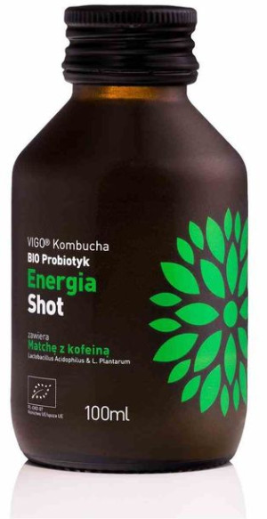 Shot Kombucha Energia Bez Dodatku Cukrów Bezglutenowy Bio 100 Ml - Vigo