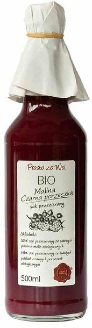 Sok Przecierowy Malina - Czarna Porzeczka Bio 500 Ml - Prosto Ze Wsi