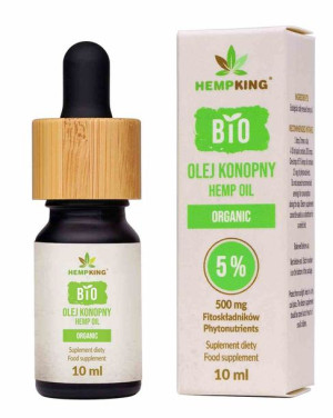Olej Konopny 5% (500 Mg Fitoskładników) Bio 10 Ml - Hempking