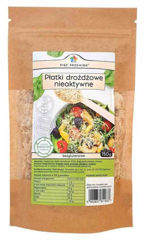 Płatki Drożdżowe Nieaktywne Bezglutenowe 150 G - Pięć Przemian