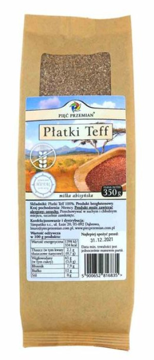 Płatki Teff Bezglutenowe 350 G - Pięć Przemian