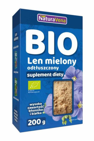 Len Mielony Odtłuszczony Bio 200 G - Naturavena